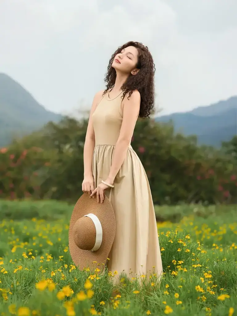 Váy Maxi Đan Hỗn Hợp 