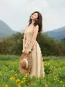 Váy Maxi Đan Hỗn Hợp 