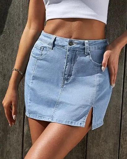 Stretchy Denim Skirt