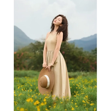 Váy Maxi Đan Hỗn Hợp 