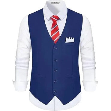 Men's Formal Suit Vest with Tie Pocket